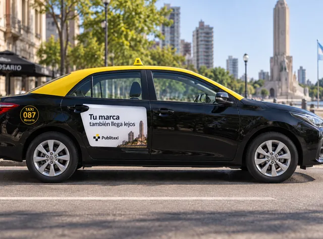 Publicidad únicamente en la puerta trasera de un taxi
